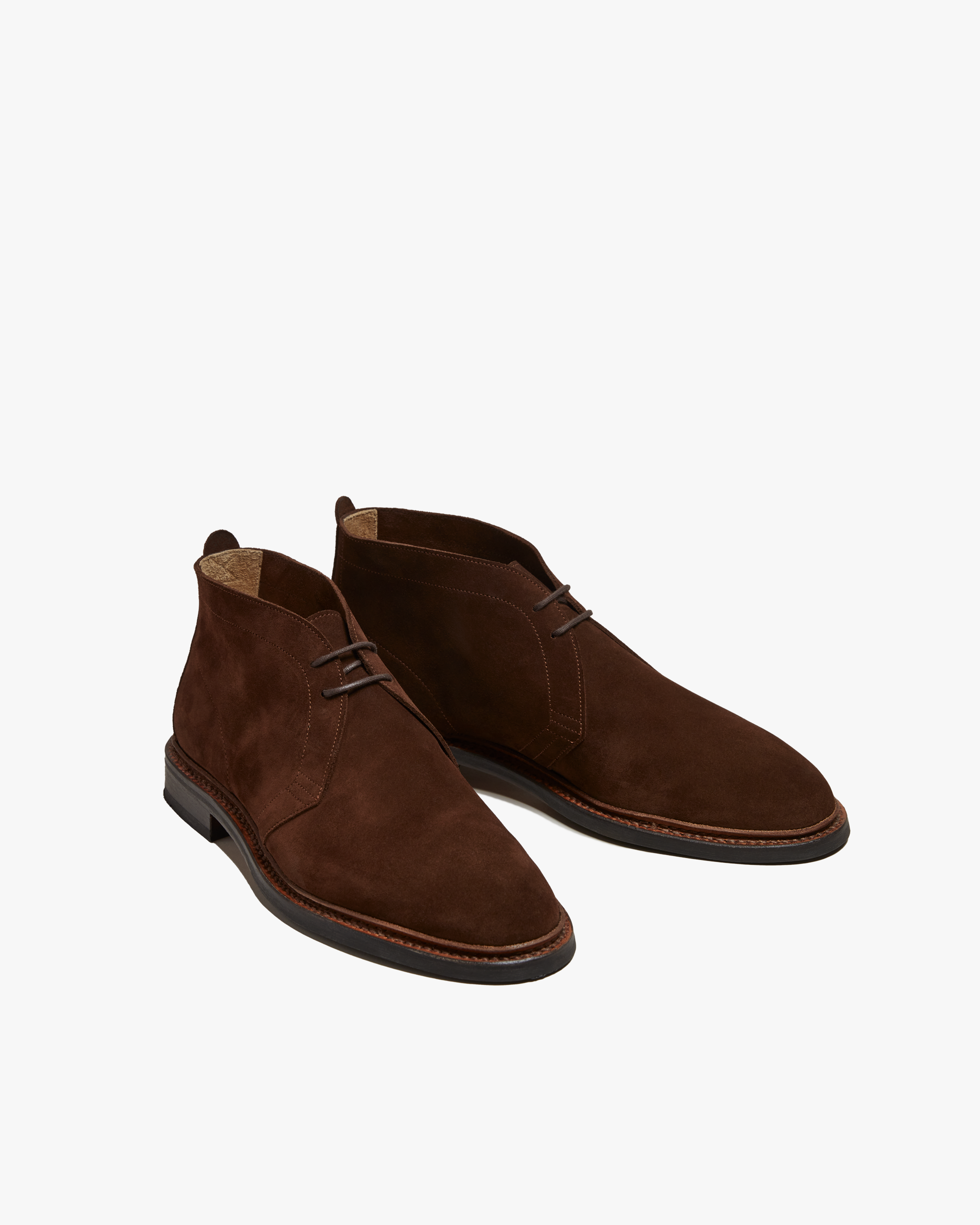 Branim Chukka Boots – Brown Snuffed Suede | Leather Sole Dress Boots for Men