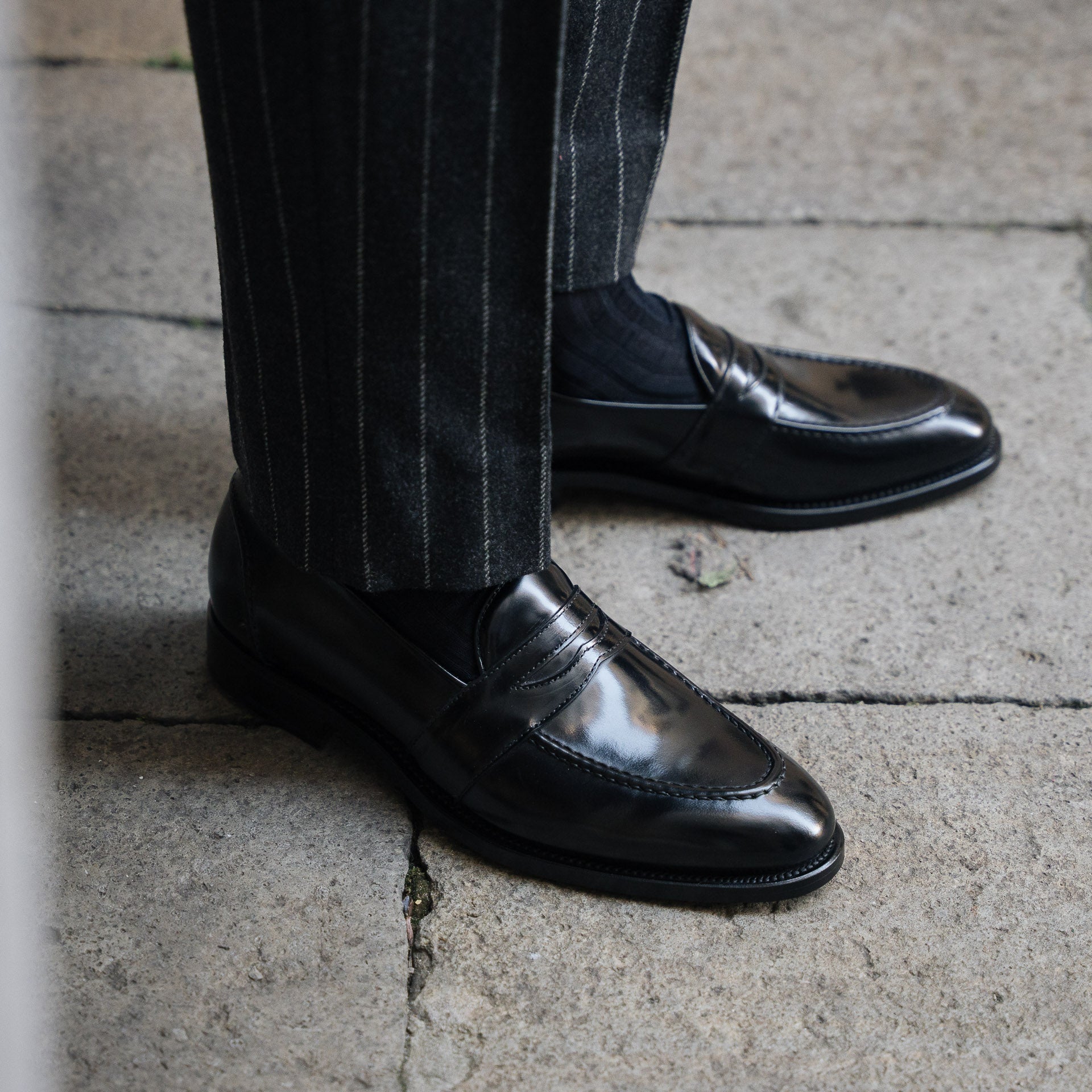 Sentinel | Penny Loafer – Black Leather with Leather sole & Comfort Footbed