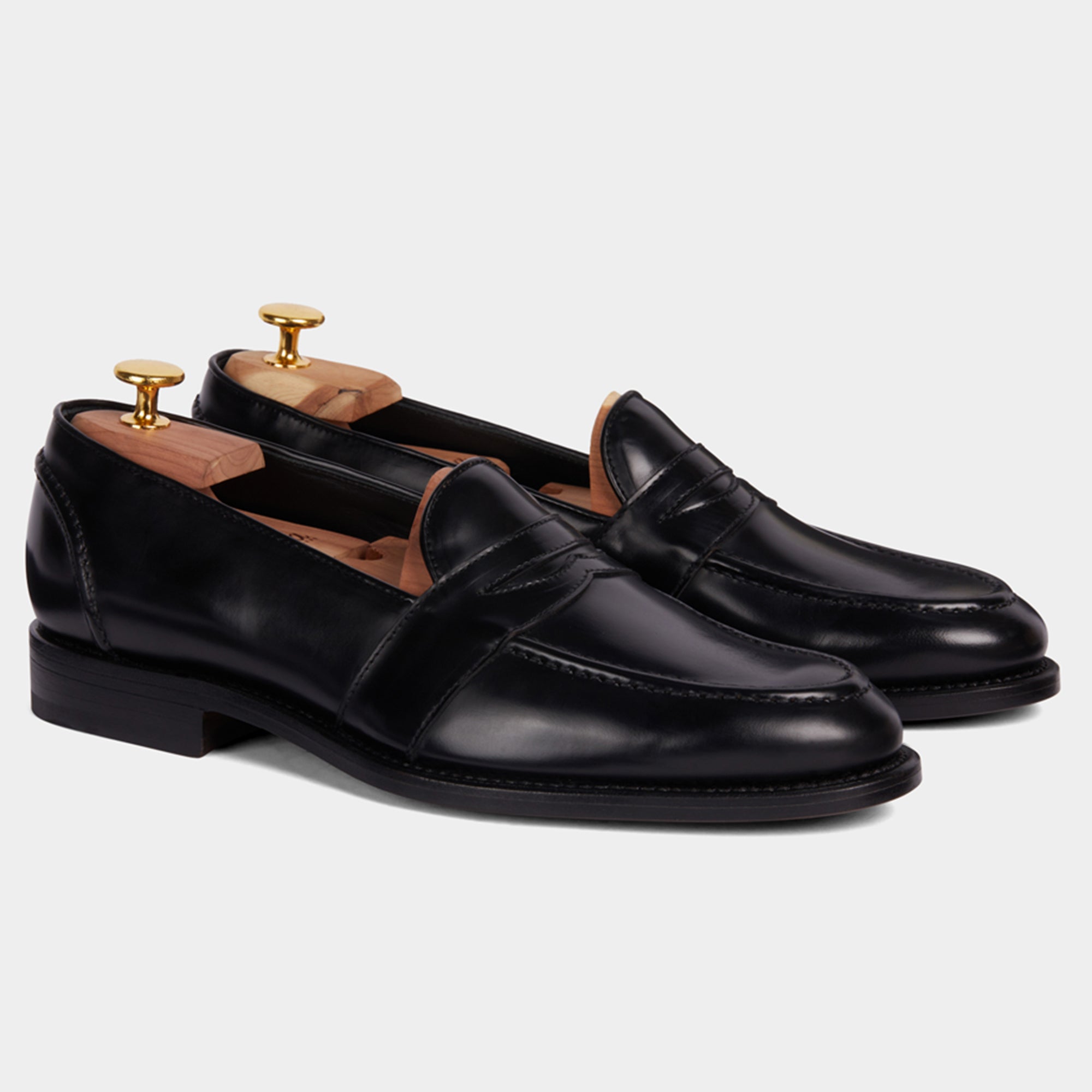 Sentinel | Penny Loafer – Black Leather with Leather sole & Comfort Footbed