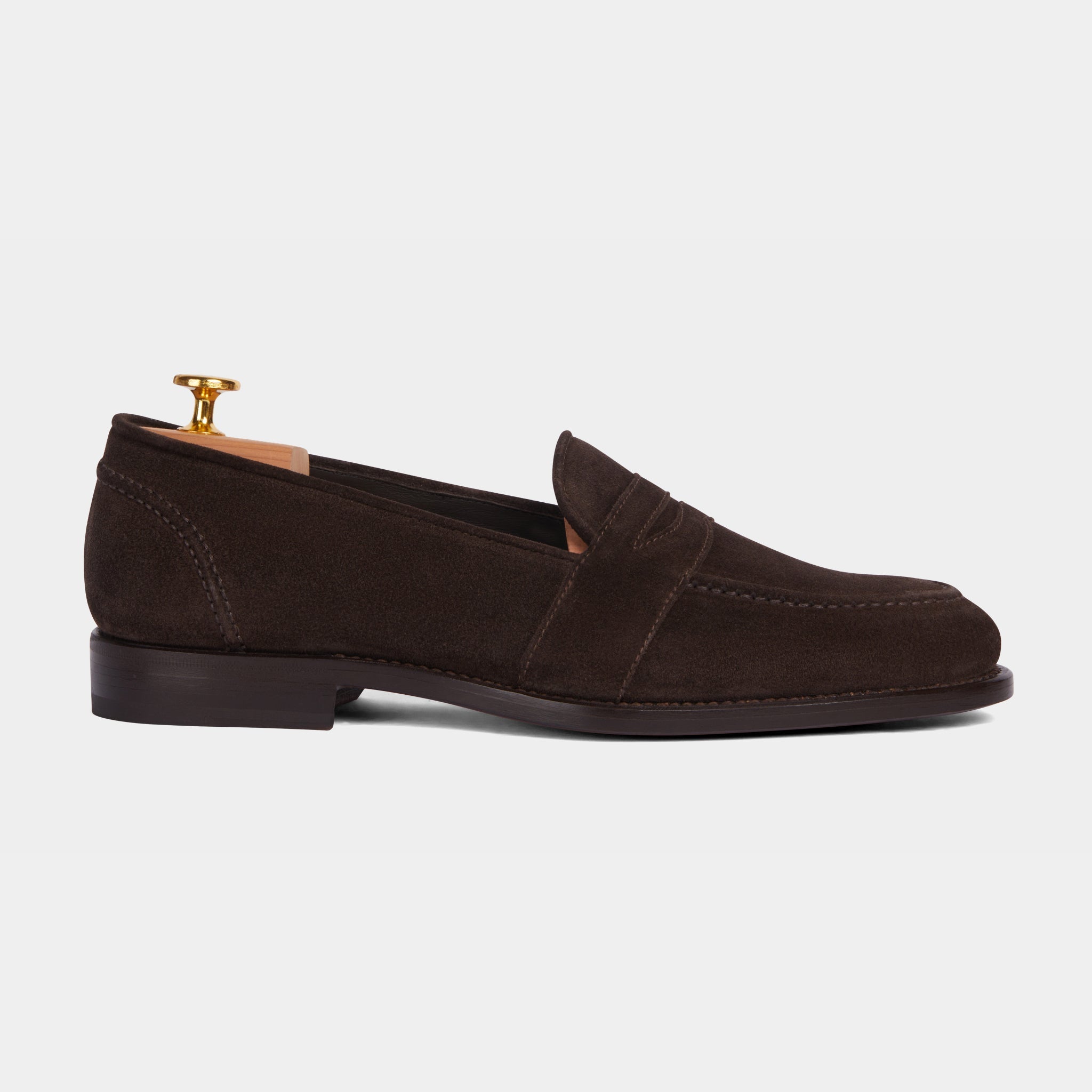 Sentinel | Penny Loafer – Dark Brown Suede Leather with Leather sole & Comfort Footbed