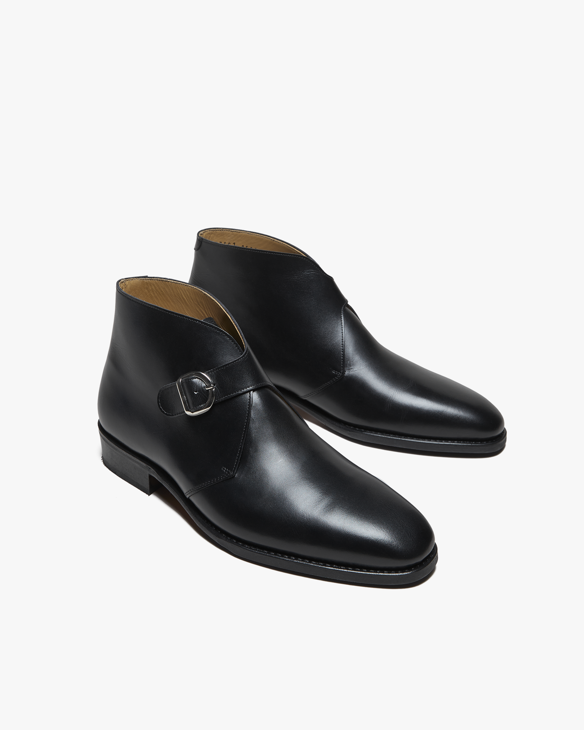 Carlo Black Leather Single Monk Strap Ankle Boots – Blake Stitched Sole | Formal Dress Boots
