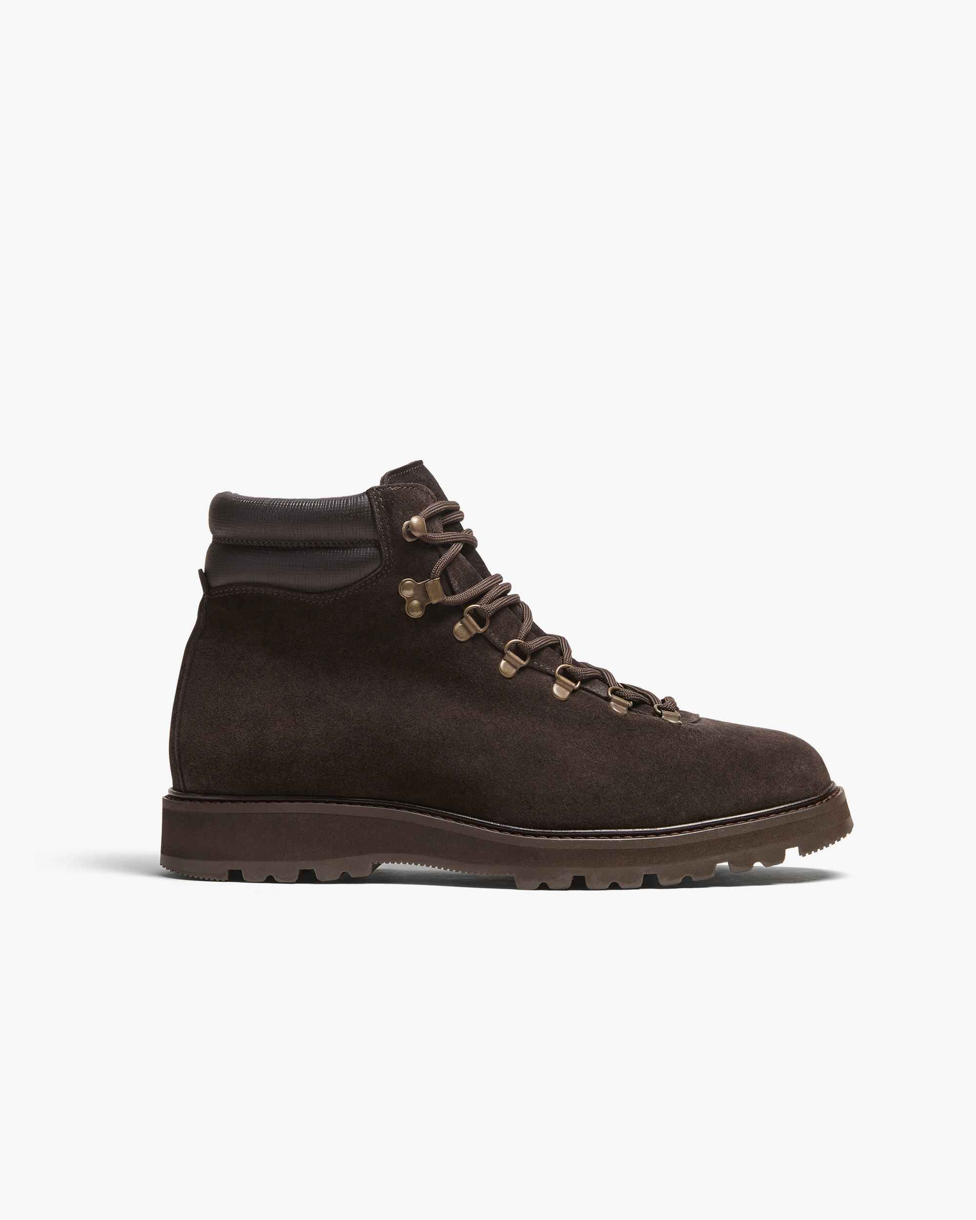 Alexis – Dark Brown Grain Leather Lace up Boot with Lug Sole