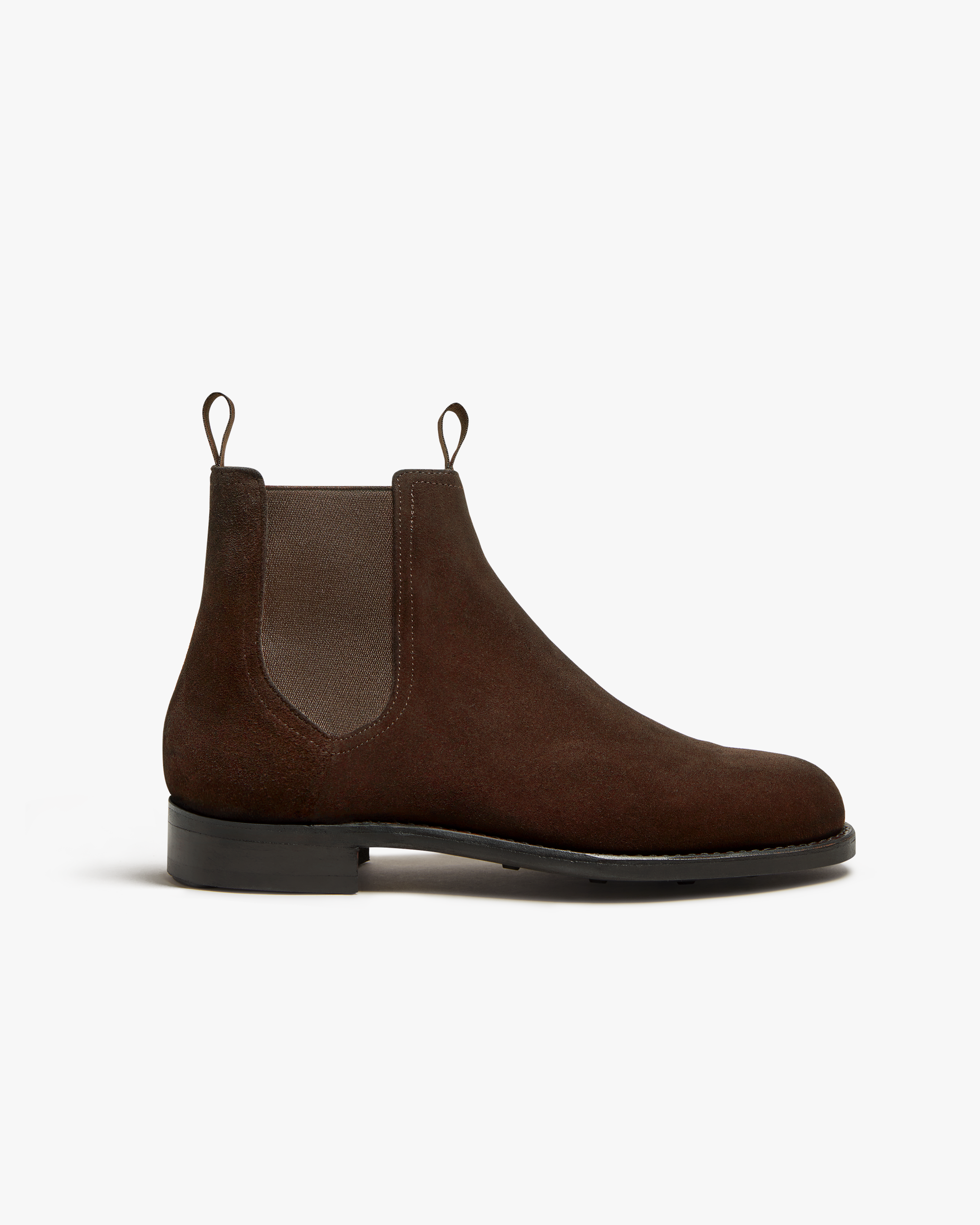 Carl Chelsea Boot – Dark Brown Suede leather with Commando Rubber Sole