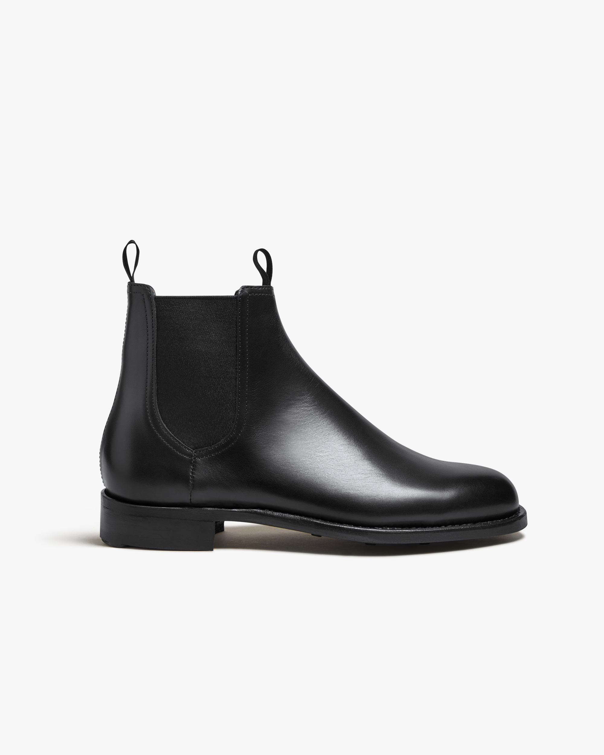 Carl Chelsea Boot – Black Smooth leather with Commando Rubber Sole