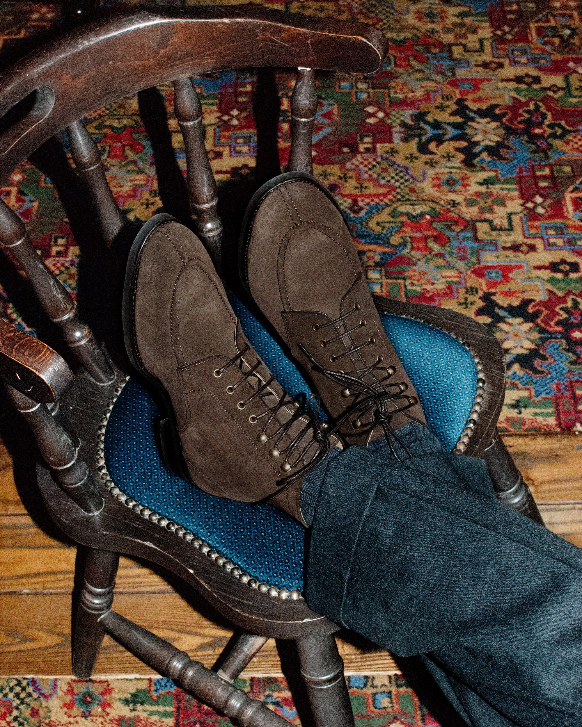 Gotham Moc-Toe Lace-Up Boots – Brown Suede High-Top with Leather Sole | Handcrafted Urban Classic