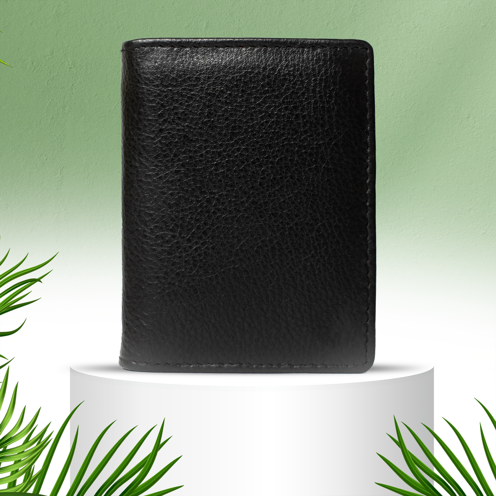 Elegant Crunch Leather Card Holder: RFID Protected Design