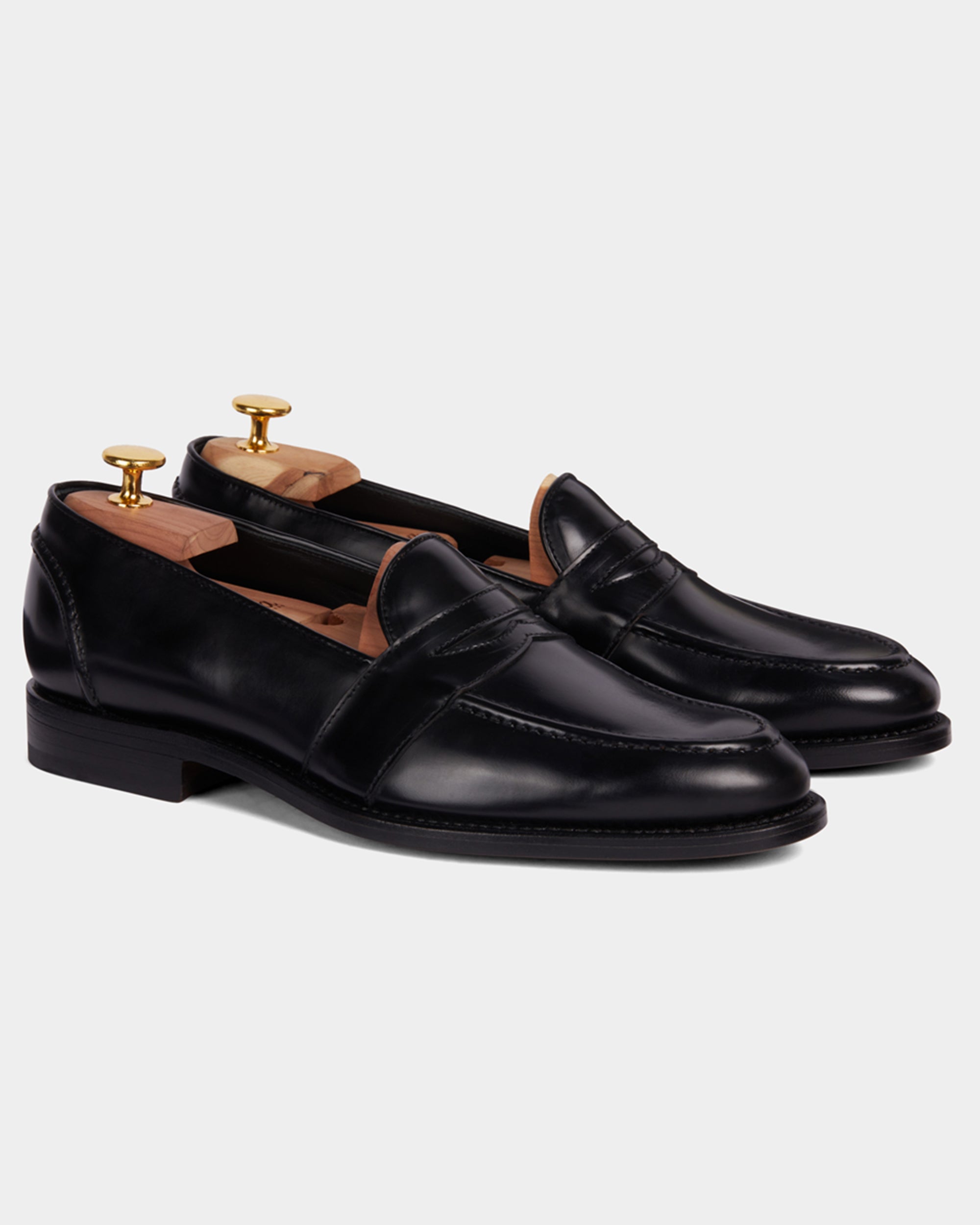 Sentinel | Penny Loafer – Black Leather with Leather sole & Comfort Footbed