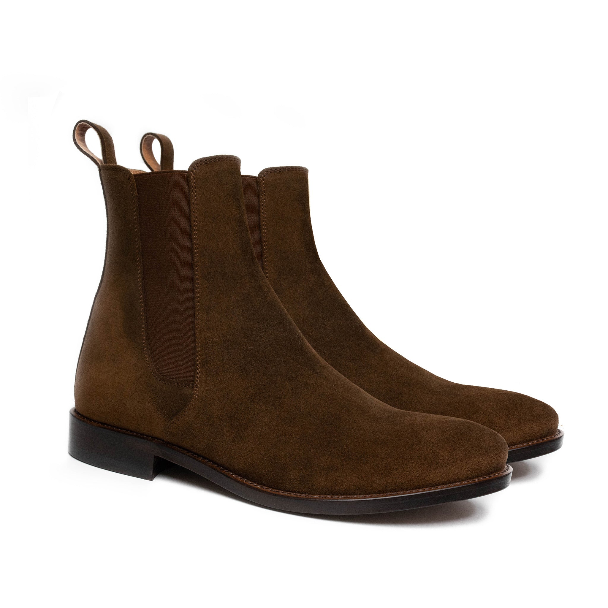 Wanderer Rustique Brown Suede Leather Chelsea Boots – Ankle Boots with Classic Elastic Side Panels