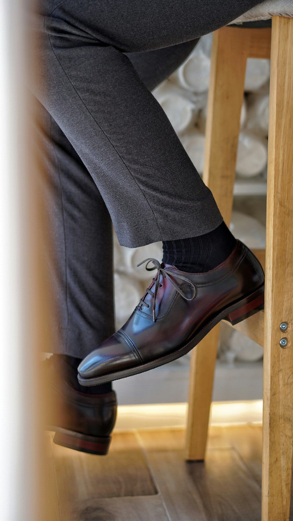 Cap Toe Oxford Leather Lace-Up Shoes- Italian Design & U.S. Leather