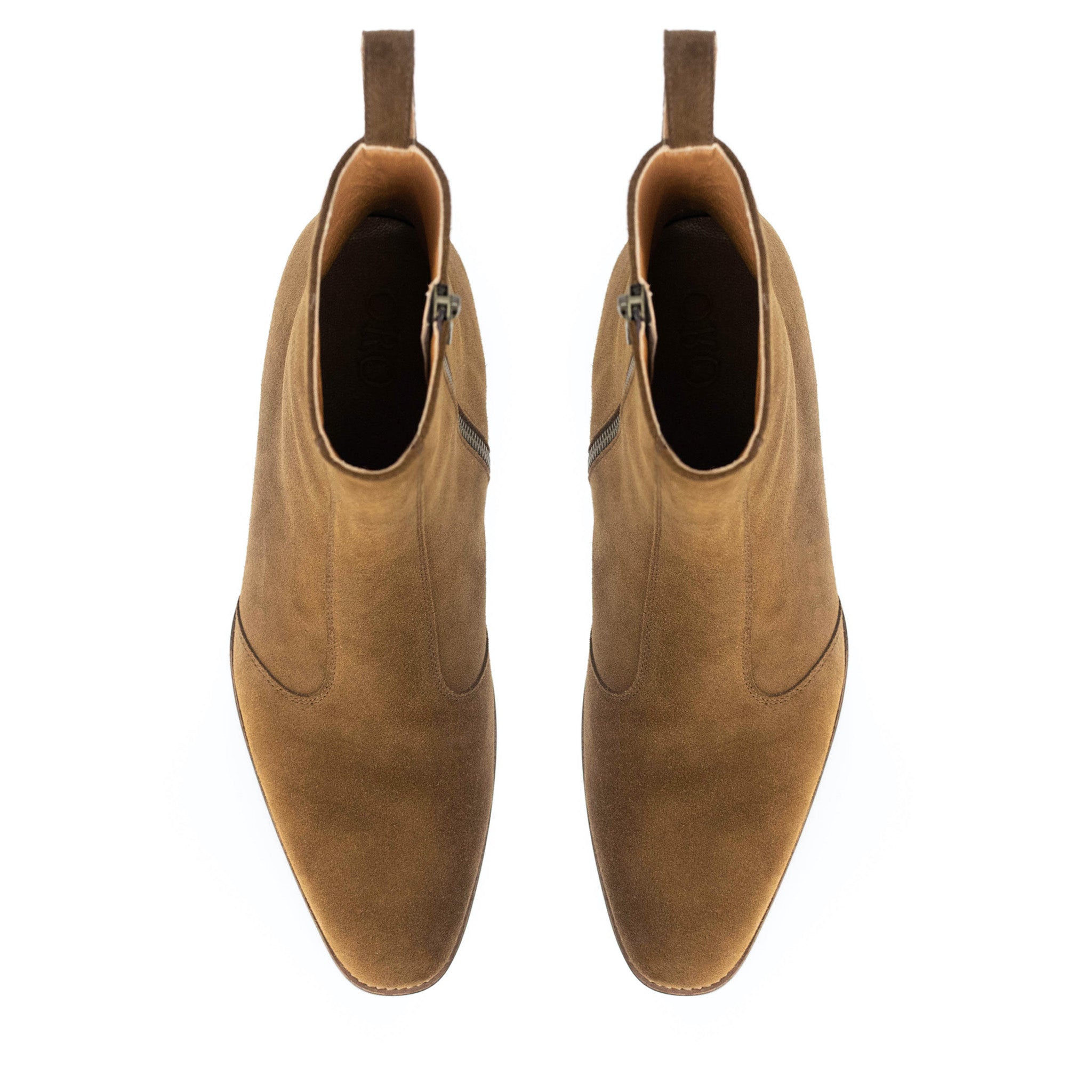 TerraCore Brown Suede Leather Zipper Boots – Handmade Luxury Ankle Boots with Leather Soler