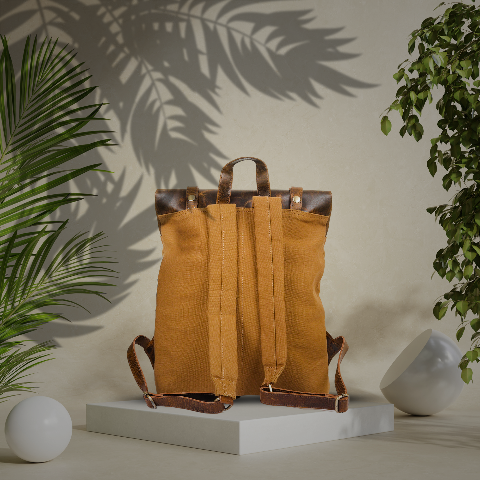 Stylish Hunter Leather & Waxed Canvas Backpack: Elevate Your Journey