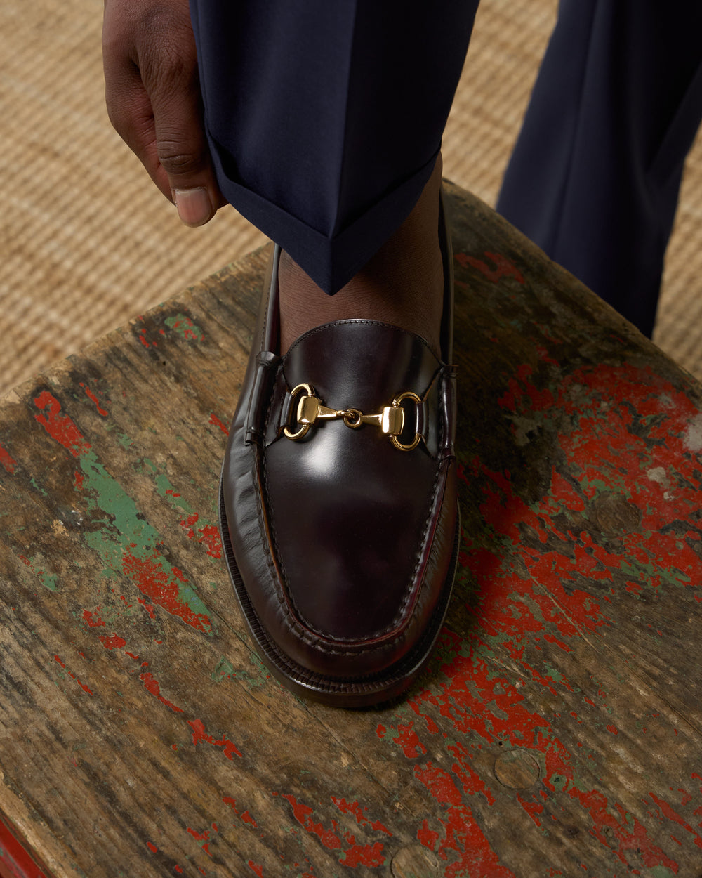 Raiser, Horsebit Penny Loafers - Burgundy Brown Smooth Leather | Lined