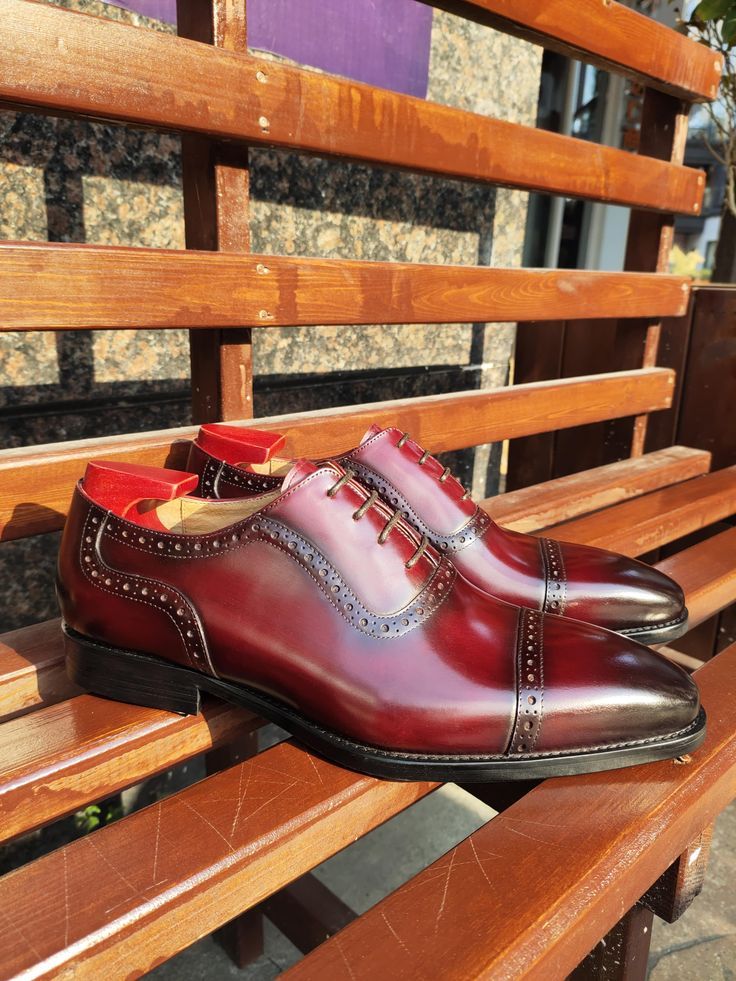Somen Leather Cap Toe Brogue Oxford Lace-Ups Premium Men's Formal Shoes