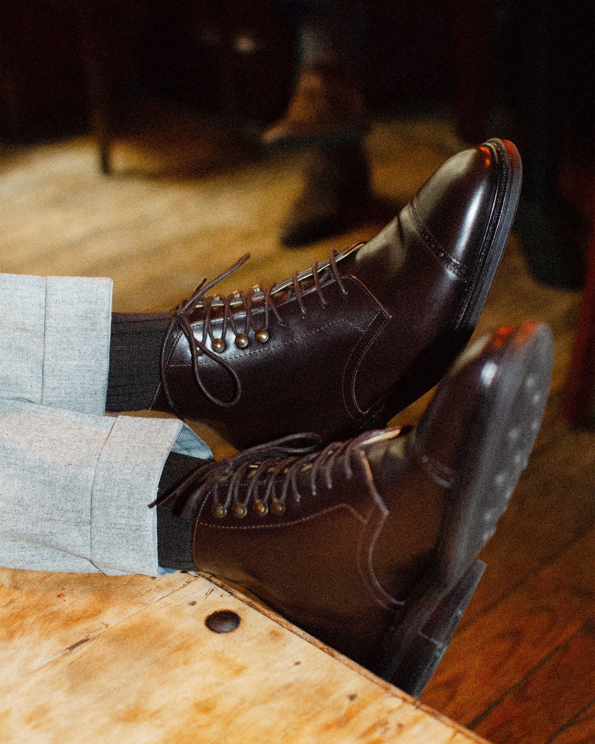 Belgravia Cap-Toe Service Boots – Dark Brown Full-Grain Leather | Classic Leather Sole Dress Boots for Men