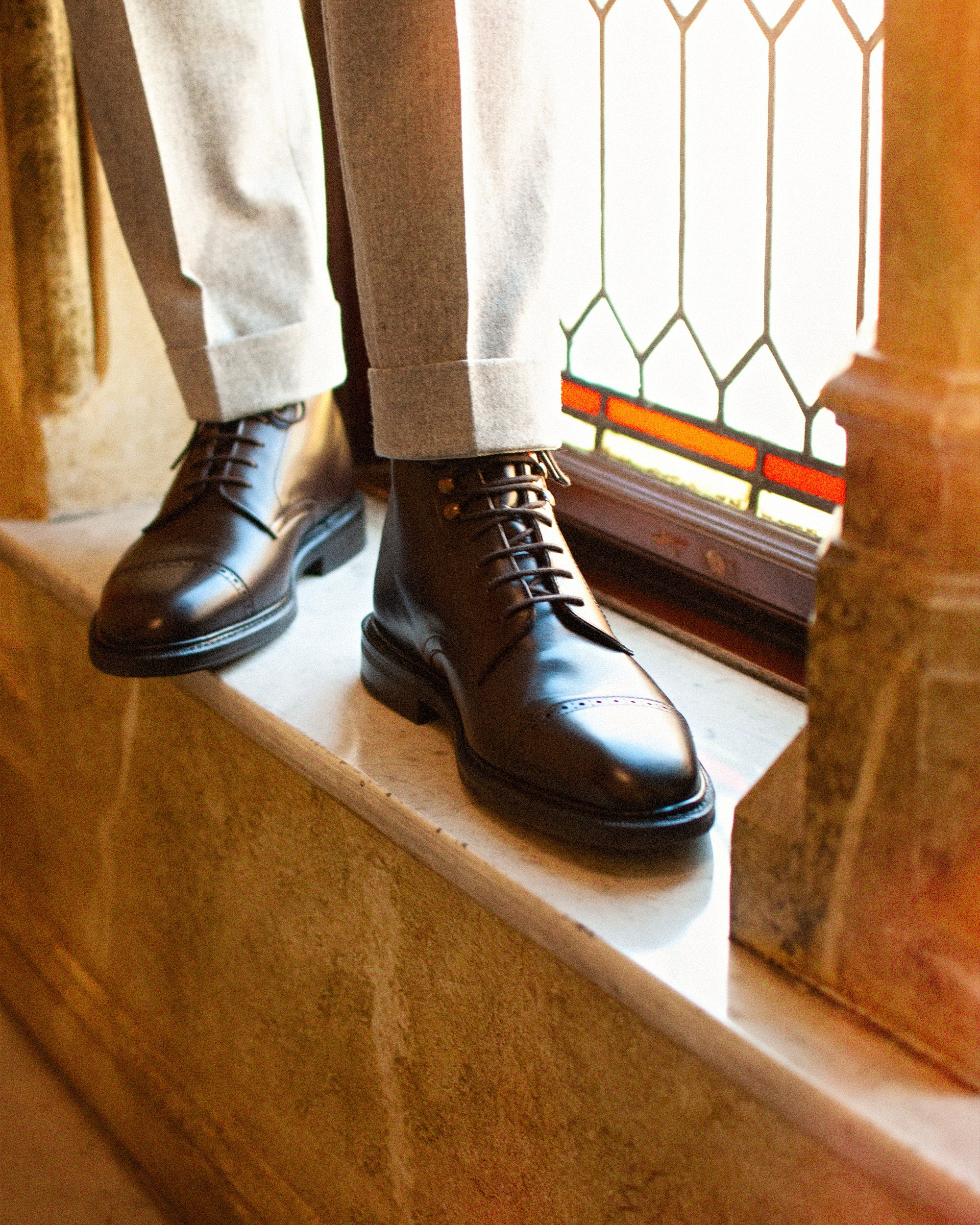 Belgravia Cap-Toe Service Boots – Dark Brown Full-Grain Leather | Classic Leather Sole Dress Boots for Men