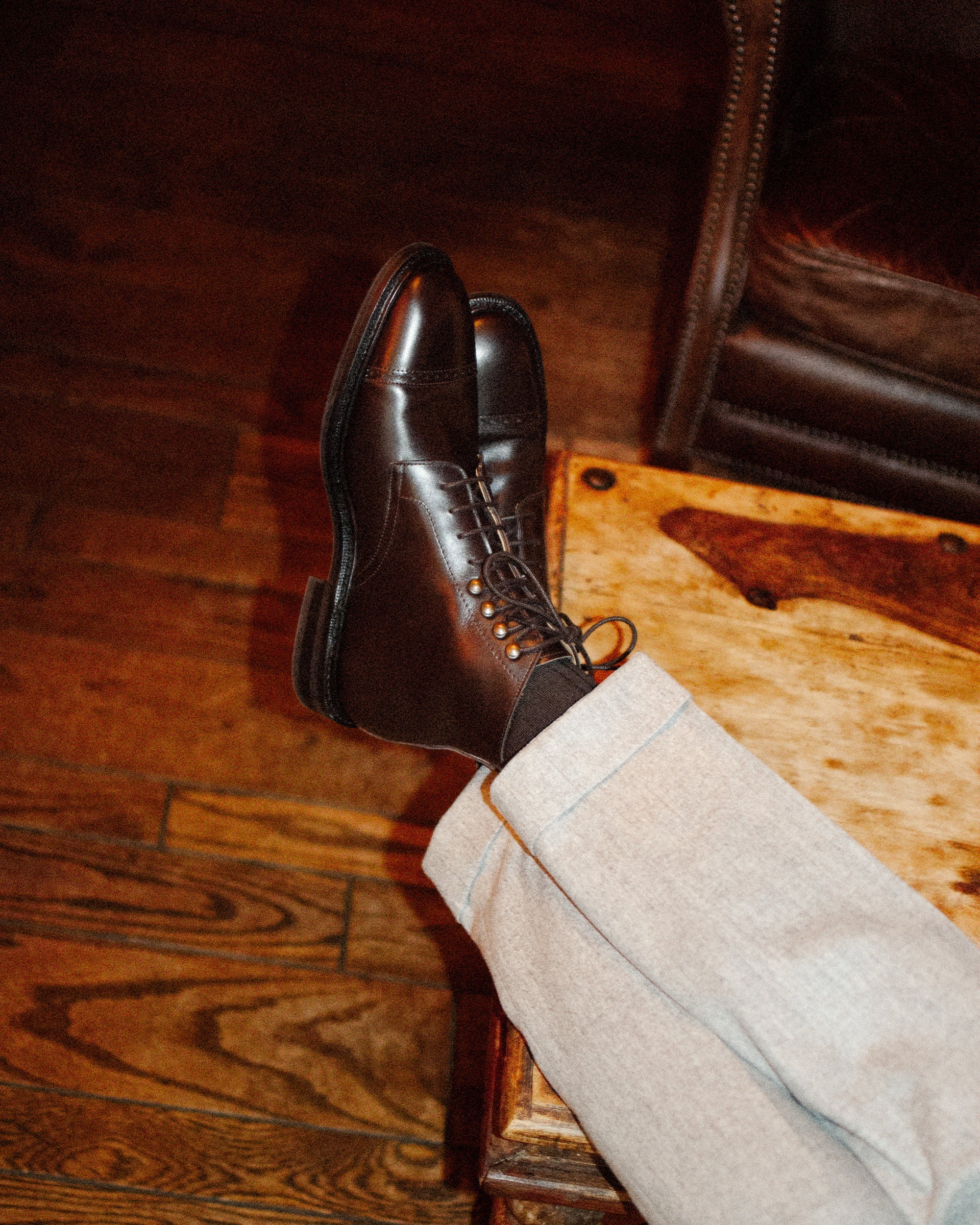 Belgravia Cap-Toe Service Boots – Dark Brown Full-Grain Leather | Classic Leather Sole Dress Boots for Men
